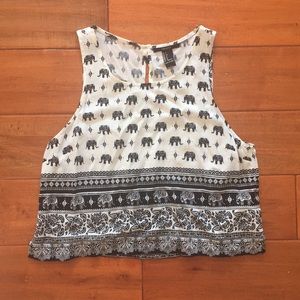 elephant/paisley print top